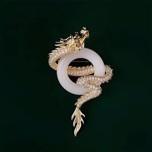Golden Dragon Fantasy Brooch Modern New